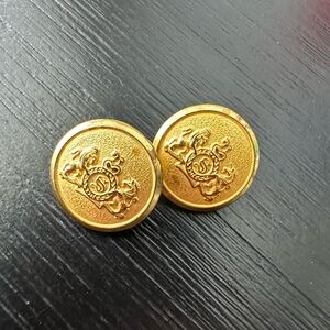 Waterbury Button Stafford Lion Unicorn Crest Replacement Gold Metal Made USA